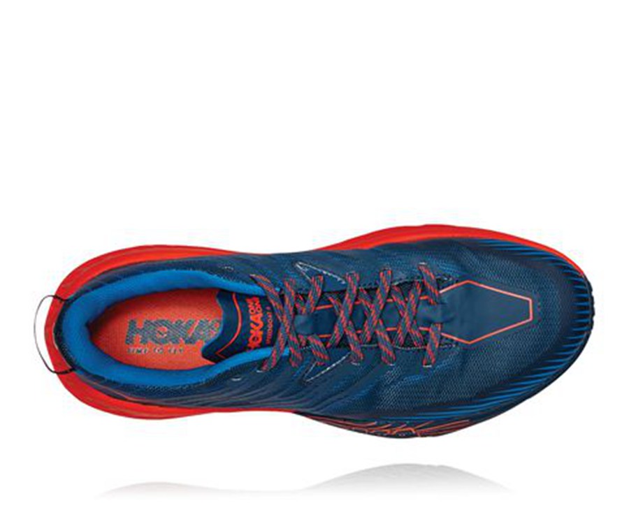 Hoka One One Trailsko Herre - Speedgoat 4 - Blå/Rød - 680532OEB